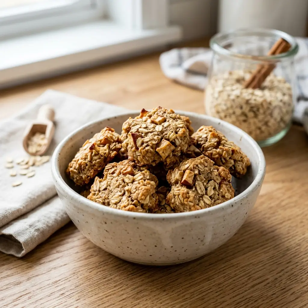 Freshly baked Dudley's Apple & Oatmeal Bites